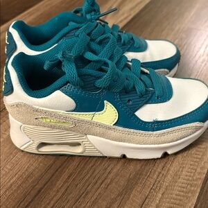 Nike Teal and White Sneakers with Yellow Accents
